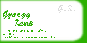 gyorgy kamp business card